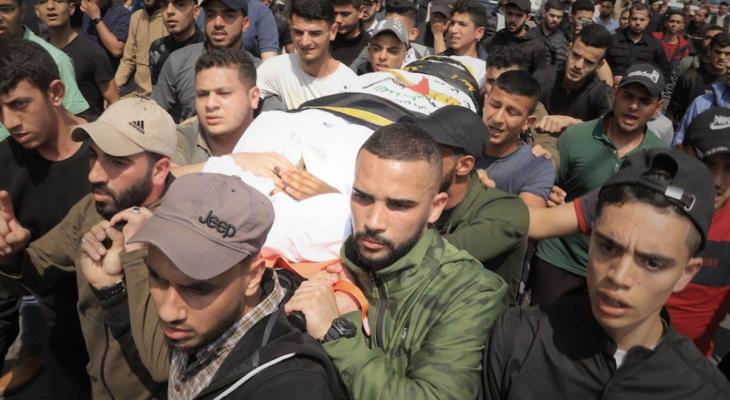 تشييع حاشد لشهداء المجزرة التي ارتكبها الاحتلال في غزة