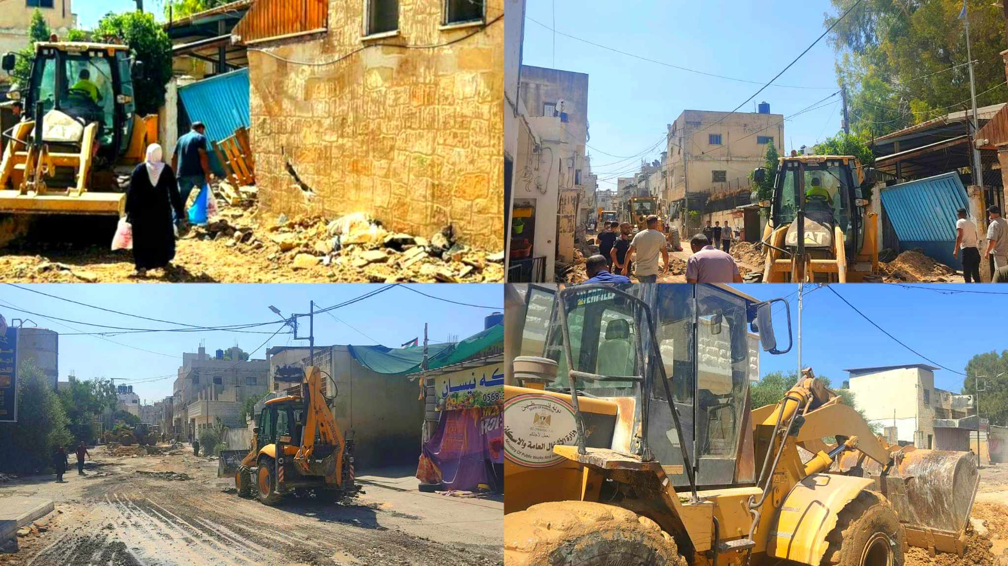 تواصل الأعمال الميدانية لإزالة آثار عدوان الاحتلال على مخيم جنين وإعادة الخدمات للمواطنين