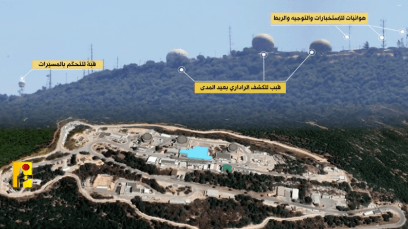 حزب الله يقصف قاعدة "ميرون" على جبل الجرمق بعشرات الصواريخ