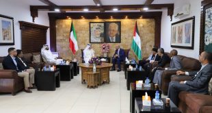 محافظ اريحا حسين حمايل يستقبل سفير دولة الكويت غير المقيم لدى دولة فلسطين