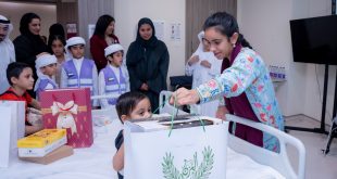 وفد من البرلمان الإماراتي للطفل يزور أطفال غزة بمدينة خليفة الطبية