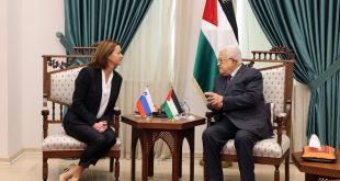 الرئيس عباس يستقبل وزيرة خارجية سلوفينيا