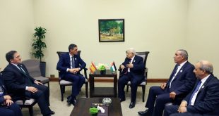 الرئيس عباس يستقبل رئيس وزراء إسبانيا