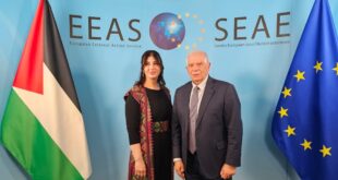 السفيرة أمل جادو تسلم بوريل رسالة مهمتها كممثل دولة فلسطين لدى الاتحاد الأوروبي