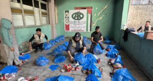 بتمويل كريم من الشعب الشيشاني الصديق ، "فلسطين الخيرية" توزع طرودًا غذائية على الأسر المتضررة في غزة