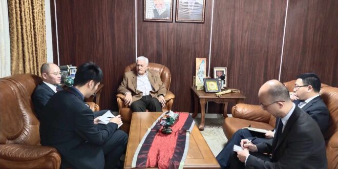 عباس زكي يستقبل السفير الصيني لدى دولة فلسطين ويطلعه على آخر المستجدات في الساحة الفلسطينية