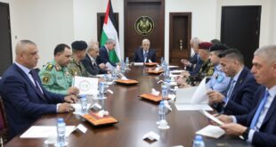 الرئيس محمود عباس يترأس اجتماعاً لقادة الأجهزة الأمنية الفلسطينية