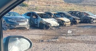 مستوطنون يحرقون 14 مركبة ويحاولون إحراق منزل غرب سلفيت