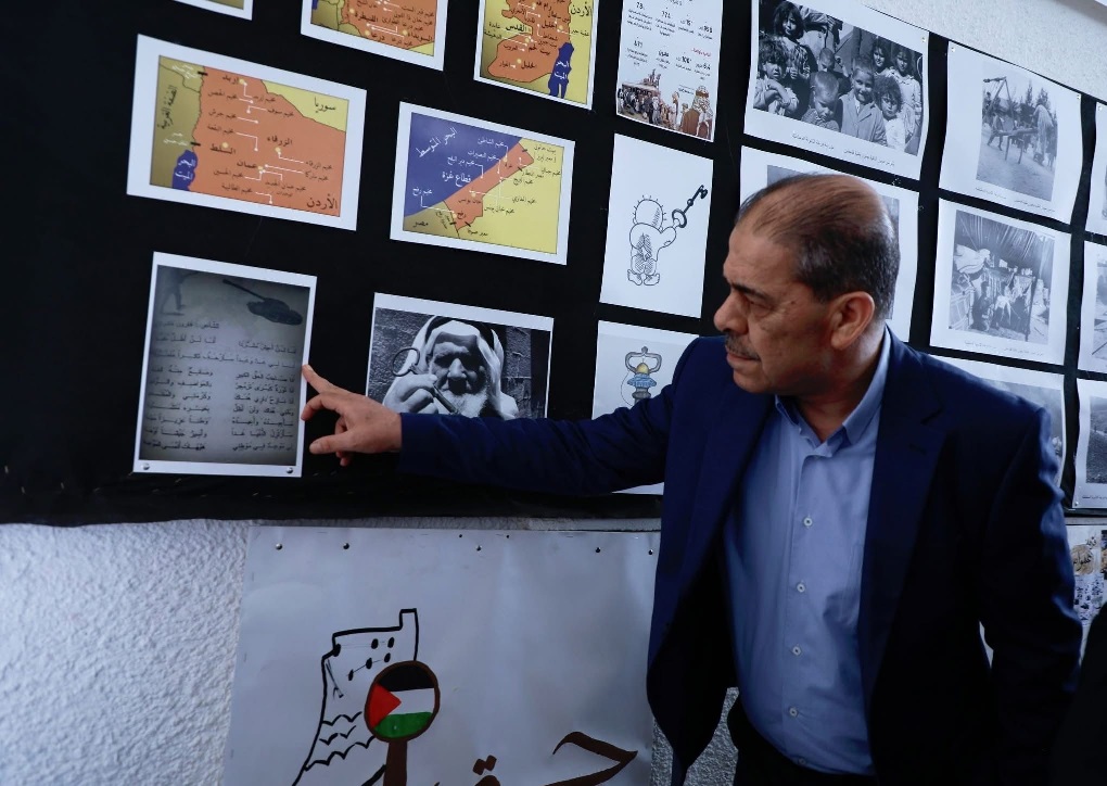 محافظ سلفيت مصطفى طقاطقة يفتتح معرض "النكبة في عيون طلبة فلسطين" بمدرسة فرخة الثانوية