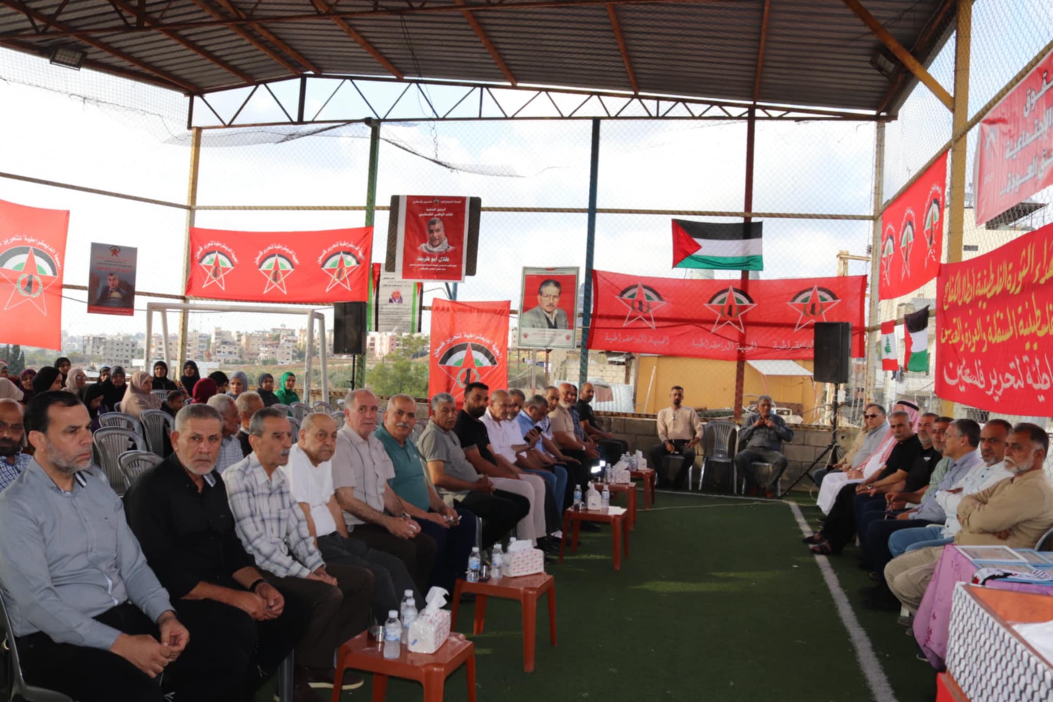 مهرجان سياسي وجماهيري كبير في مخيم البرج الشمالي بجنوب لبنان باليوم الوطني لشهداء الجبهة الديمقراطية