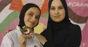 لاعبة الكاراتيه الفلسطينية تقى زيتون تحصد الميدالية الذهبية