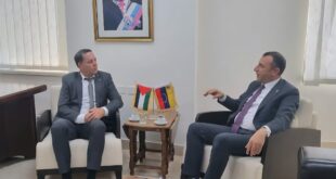 سفير فنزويلا لدى فلسطين يستقبل المتحدث الرسمي باسم حركة فتح عبد الفتاح دولة ويجدد دعم بلاده لفلسطين في وجه الحرب والاحتلال