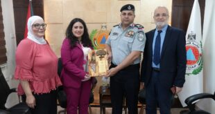 مدير عام الدفاع المدني اللواء أكرم ثوابتة يستقبل وفد الكلية الدولية الجامعية للعلوم والصحة