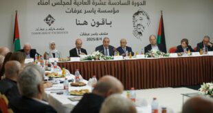 نائب الرئيس حسين الشيخ يفتتح أعمال جلسة مجلس أمناء مؤسسة ياسر عرفات