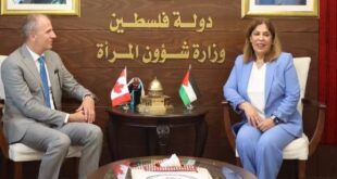 وزيرة شؤون المرأة تستقبل ممثل كندا في فلسطين وتثمن دعم كندا للقرار الأممي حول حالة المرأة الفلسطينية