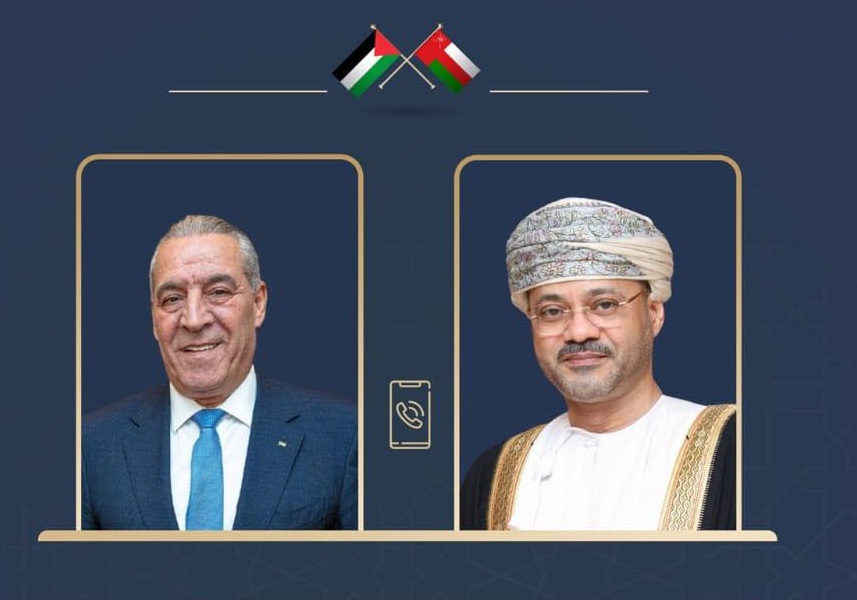 نائب الرئيس حسين الشيخ يبحث مع وزير الخارجية العماني آخر المستجدات