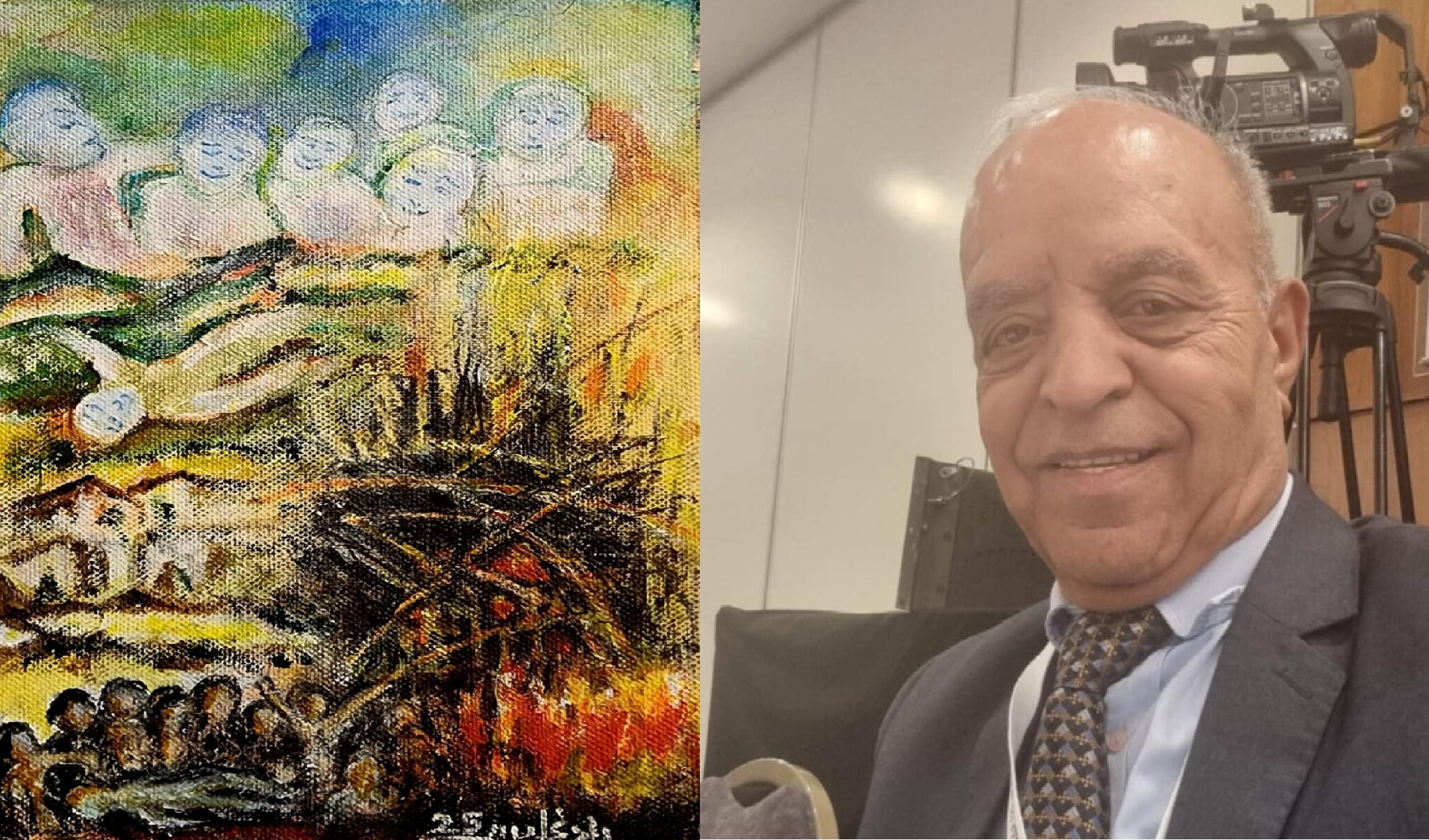 من ديوان مقاوم ، لوحة الشهيد حين تنهض الألوان ، لوحة محمد الدغليس ، بقلم : وليد العريض