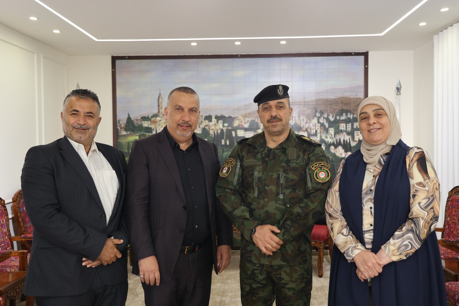 قائد قوات الأمن الوطني الفلسطيني يستقبل محافظ رام الله والبيرة ورئيس بلدية بيتونيا ومدير لجنة زكاة المحافظة
