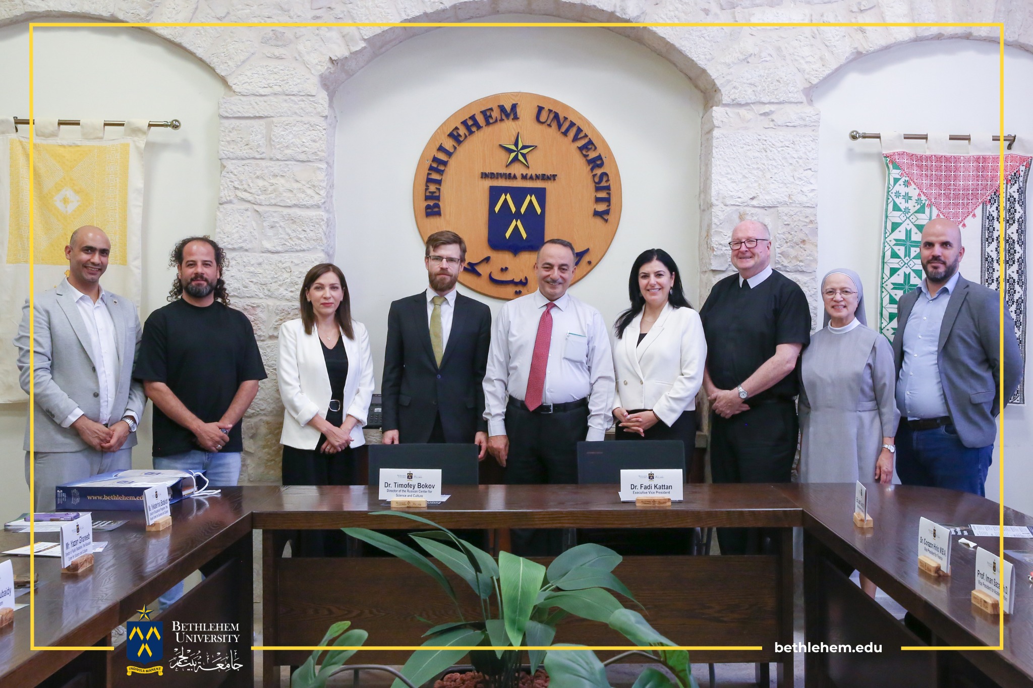 وفد من البيت الروسي في بيت لحم برئاسة المدير تيموفي بوكوف يزور جامعة بيت لحم
