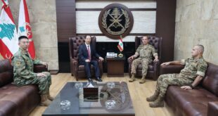 السفير الصيني لدى لبنان يلتقي قائد الجيش اللبناني الجنرال رودولف هيكل