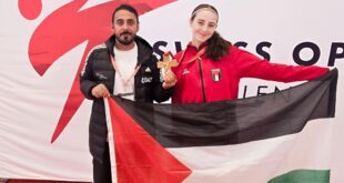 لاعبة المنتخب الوطني تالين رياض تواصل إنجازاتها وتحصد البرونزية في بطولة سويسرا الدولية G1