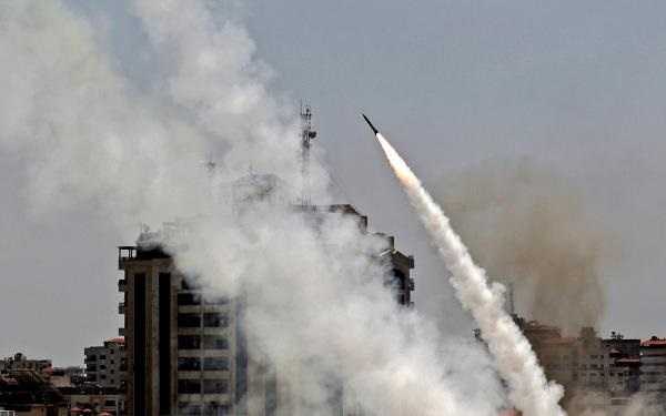 رشقة صاروخية من قطاع غزة تجاه مدينة اسدود