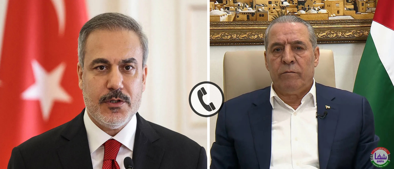 اتصال هاتفي بين نائب الرئيس حسين الشيخ ووزير خارجية تركيا