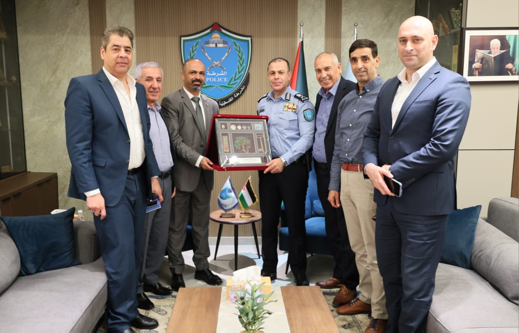 مدير عام الشرطة اللواء علام السقا يستقبل وفداً من اتحاد المقاولين الفلسطينيين برئاسة أحمد القاضي