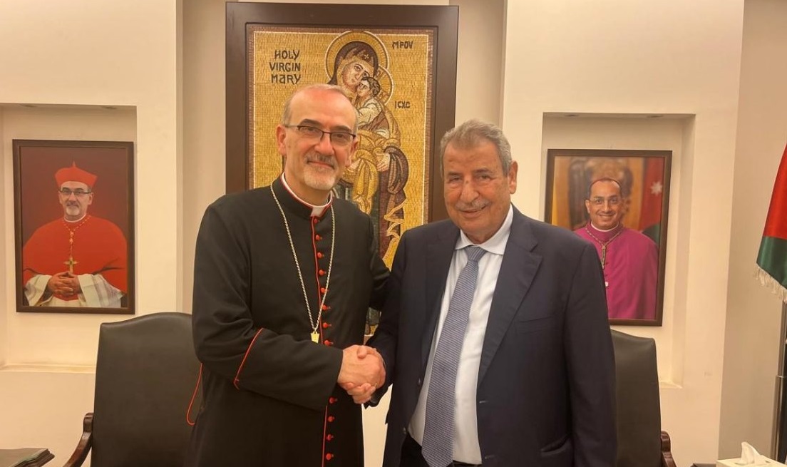 رمزي خوري يلتقي بطريرك القدس للاتين في عمّان ويؤكدان أهمية تعزيز الوجود المسيحي في الأرض المقدسة