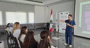 محاضرة توعوية حول أهمية الفحص المبكر لسرطان الثدي في جمعية المواساة للدكتور سليم رمضان
