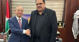 صبري صيدم يستقبل سفير الصين لدى فلسطين تسنغ جيشين