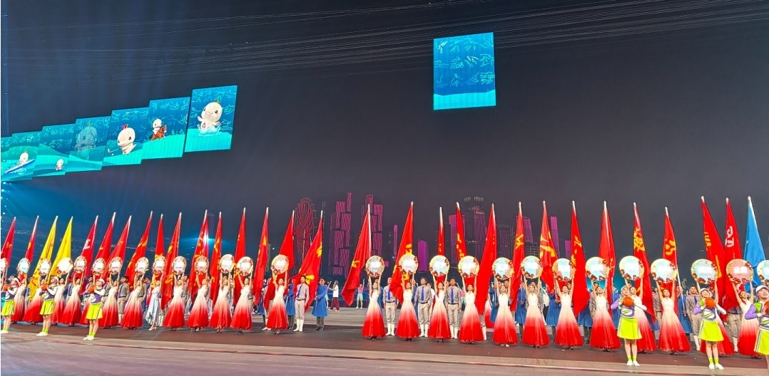 إقامة البروفة الثانية لحفل اختتام دورة الألعاب الوطنية الخامسة عشرة في الصين