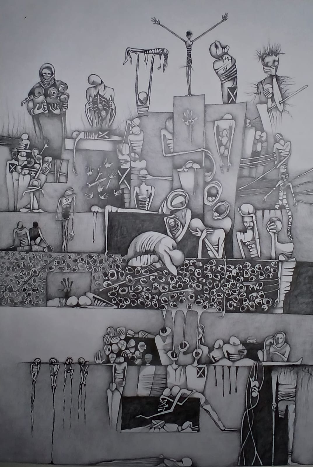 اللجنة الشعبية لخدمات مخيم عين عريك وجمعية القافلات التضامنية في فرنسا بأمسية فنية تعرضان لوحة فنية للفنان التشكيلي يوسف عوض