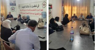 النضال الشعبي في جنين تدعو لخطة عمل وطنية لمعالجة الوضع الاقتصادي وللنازحين من مخيم جنين