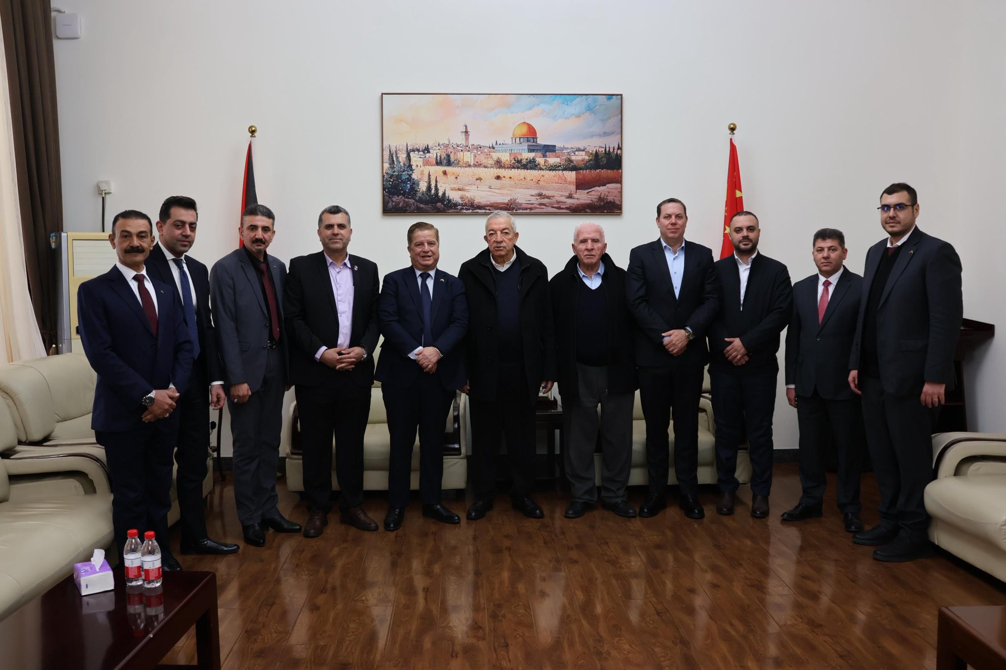 سفير فلسطين لدى الصين جواد عواد يستقبل وفد حركة فتح المشارك في الدورة الحادية عشرة لمؤتمر الحوار بين الحضارتين الصينية والعربية