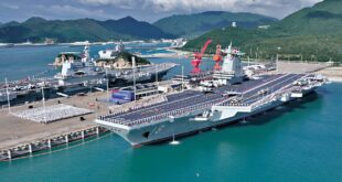 تشكيل حاملة الطائرات "فوجيان" يجري أول تدريب بالقوة الحية في البحر