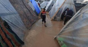 الدفاع المدني يُخلي 14 خيمة بمواصي خان يونس