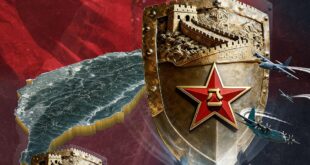 ملصق خاص بالتدريبات العسكرية بعنوان "درع العدالة وتحطيم الوهم" صادر عن قيادة المسرح الشرقي لجيش التحرير الشعبي الصيني