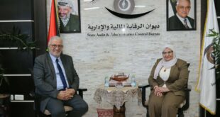 رئيس ديوان الرقابة الاستاذة أمل فرج تستقبل رئيس المحكمة الدستورية العليا