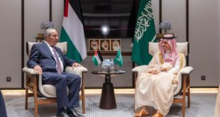 نائب الرئيس الفلسطيني حسين الشيخ يبحث مع وزير الخارجية السعودي آخر مستجدات القضية الفلسطينية