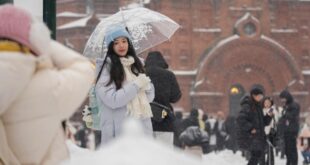 تساقط الثلوج في مدينة هاربين بشمال شرقي الصين