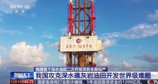 بدء التشغيل الكامل لمشروع التطوير الثانوي لأول حقل نفطي للصين في المياه العميقة