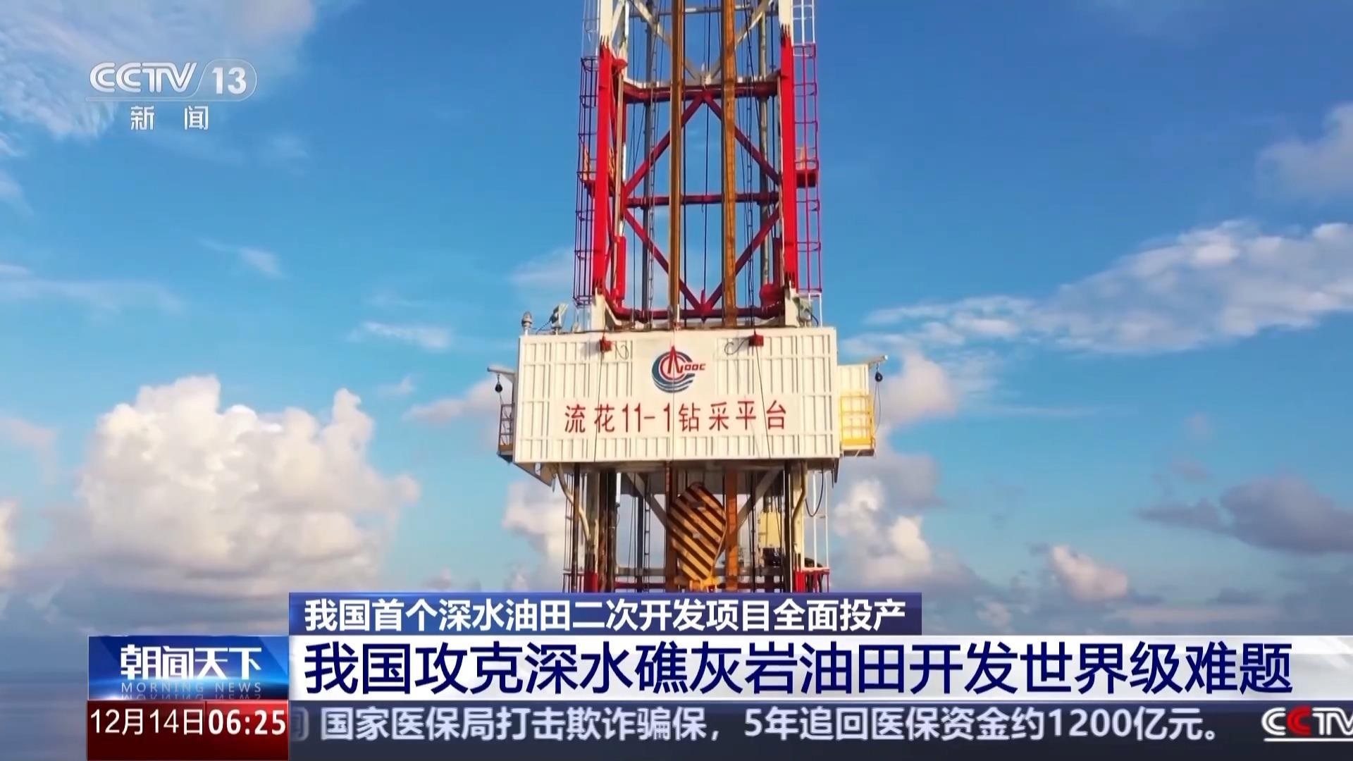 بدء التشغيل الكامل لمشروع التطوير الثانوي لأول حقل نفطي للصين في المياه العميقة