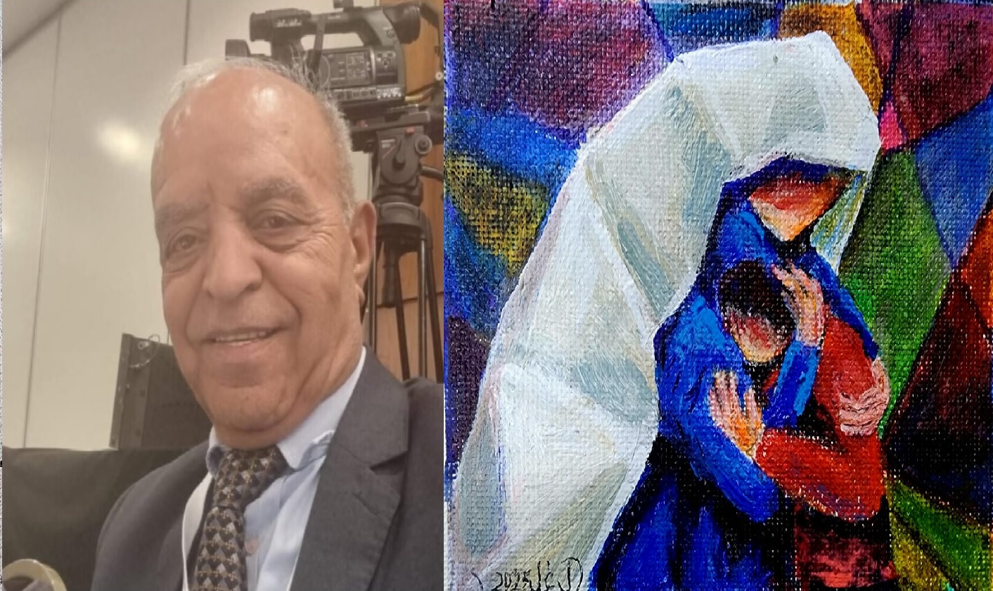 أمومة ، في هذا البرد ، لوحة الفنان محمد الدغليس ، كلمات : د. وليد العريض