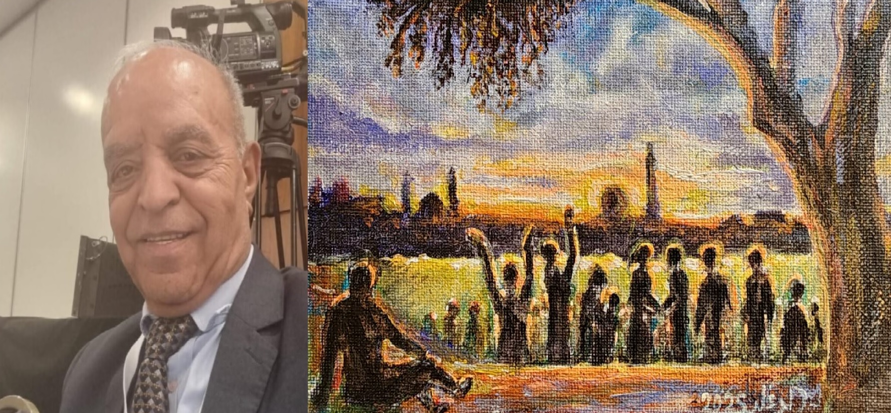 نشيد الأمّ والأرض: ام من سلفيت وارضها ، لوحة : الفنان محمد الدغليس