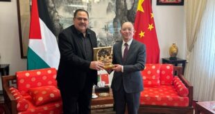 صبري صيدم يودّع السفير الصيني في رام الله ويؤكد عمق العلاقات الفلسطينية – الصينية