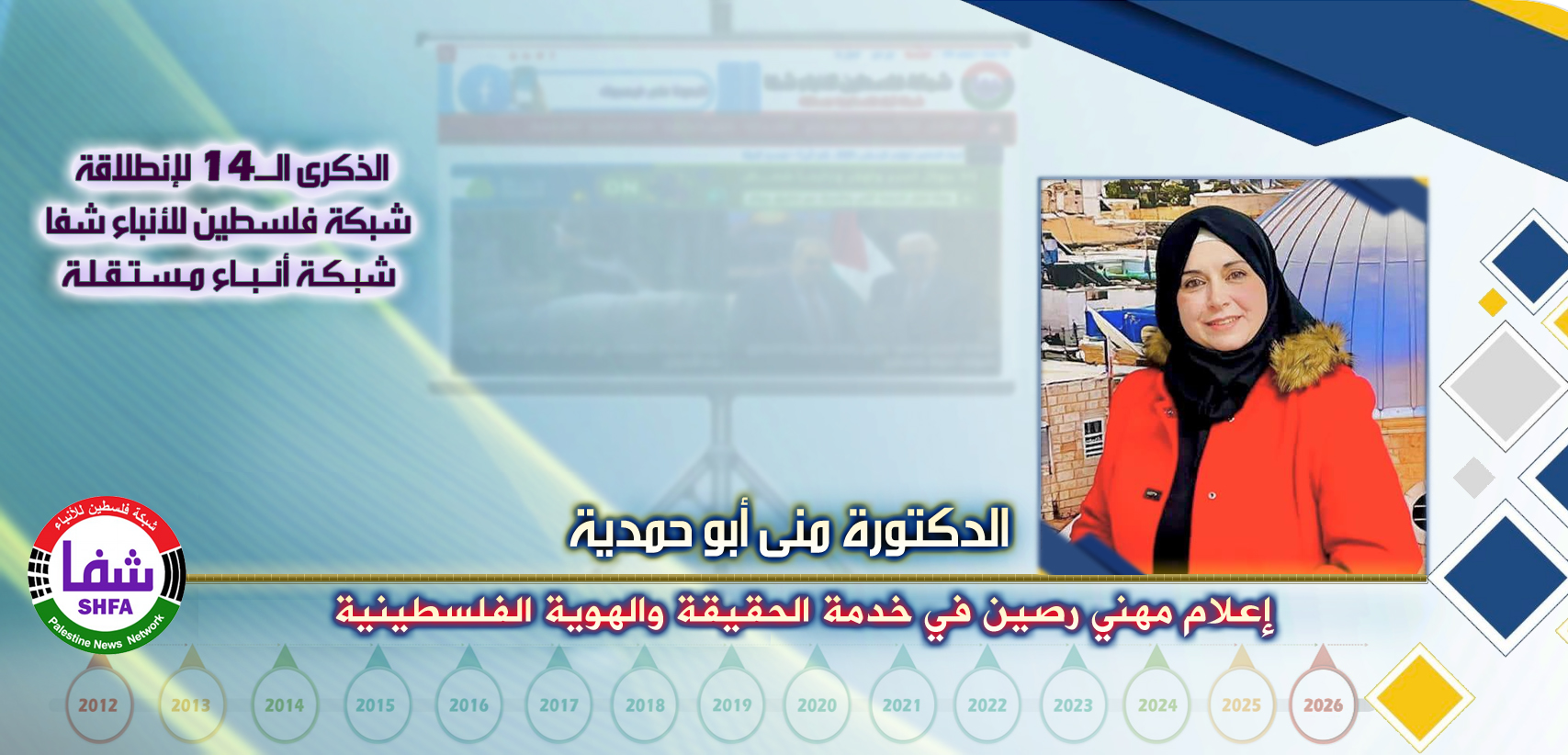 إعلام مهني رصين في خدمة الحقيقة والهوية الفلسطينية ، “ الدكتورة منى أبو حمدية ” تكتب في الذكرى الـ14 لانطلاقة “ وكالة شفا “