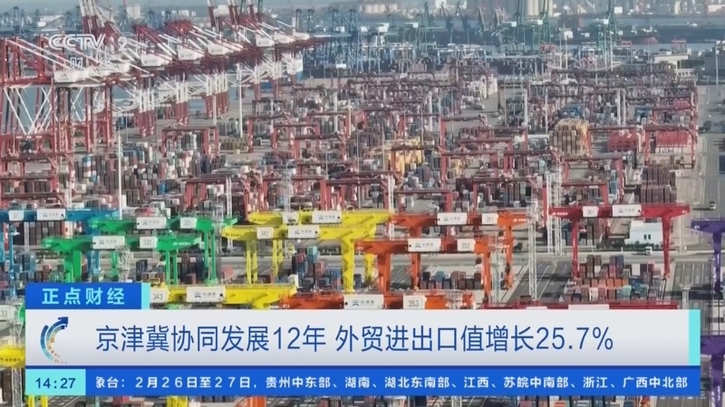 نمو قوي للتجارة الخارجية في منطقة بكين - تيانجين - خبي خلال 12 عاما من التنمية المنسقة