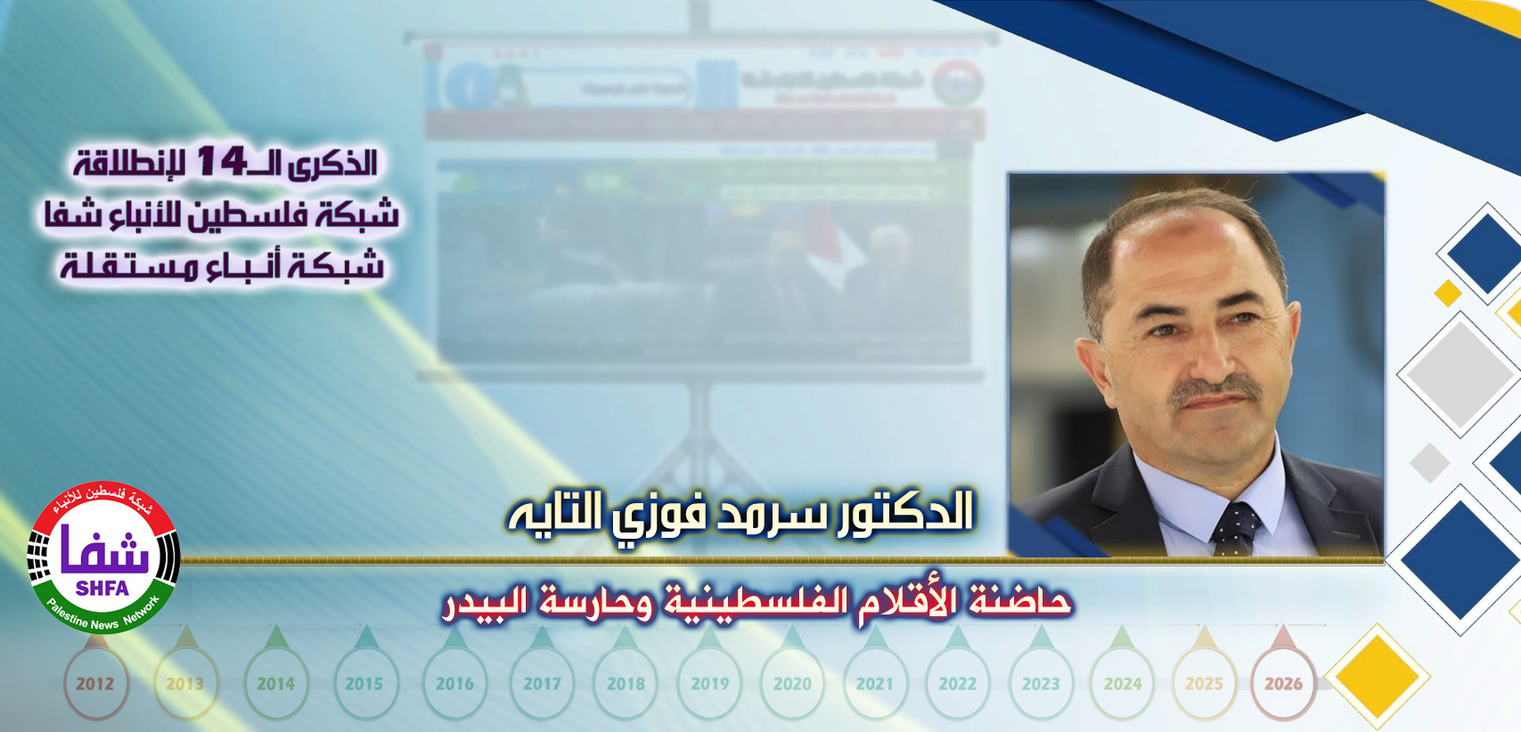 حاضنة الأقلام الفلسطينية وحارسة البيدر ، “ الدكتور سرمد فوزي التايه ” يكتب في الذكرى الـ14 لانطلاقة “ وكالة شفا “