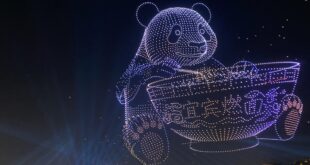 ييبين، سيتشوان: عرض ضوئي بطائرات مسيرة احتفالاً بعيد الربيع 2026 في الصين